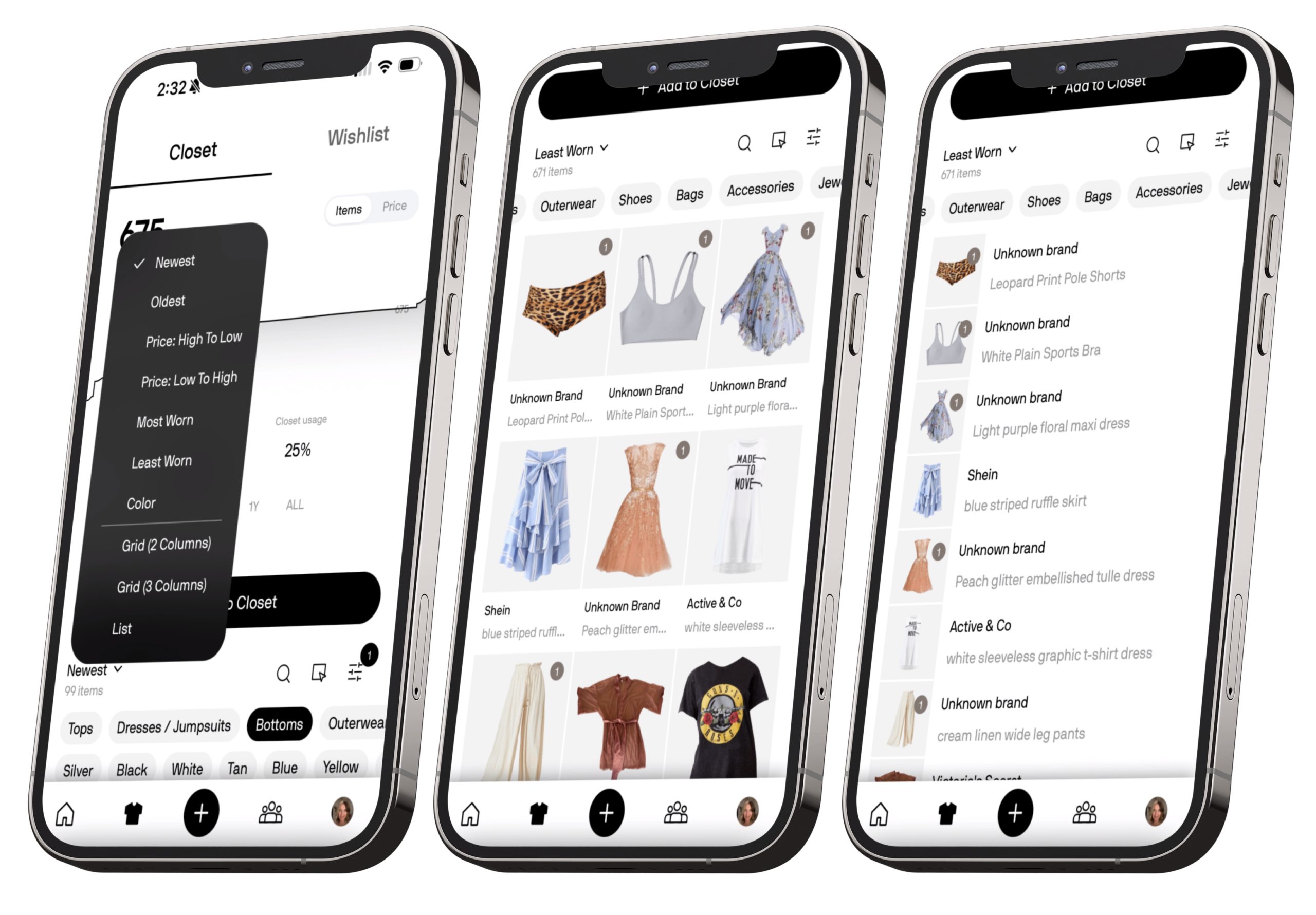 Alta Closet App Navigation