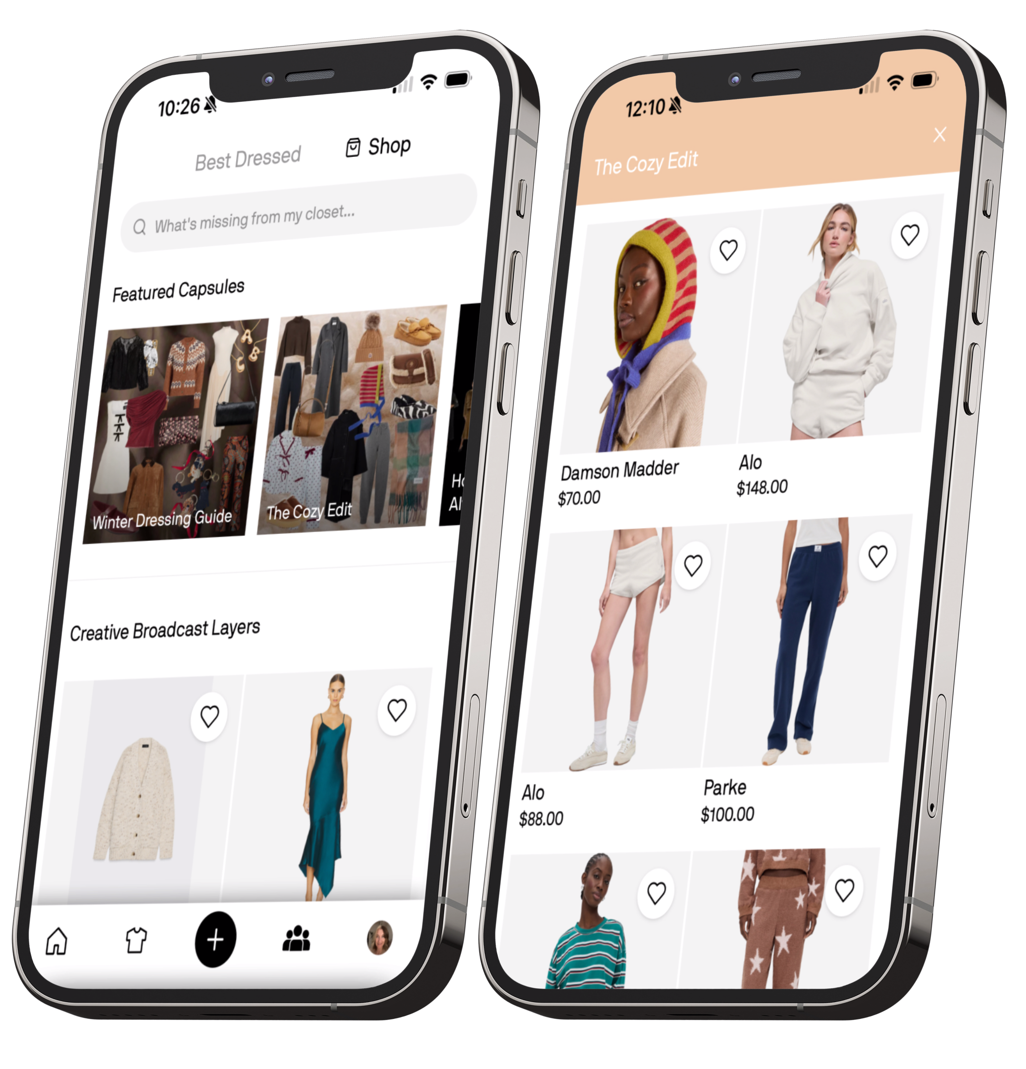 Alta Closet App - Shop Main Page