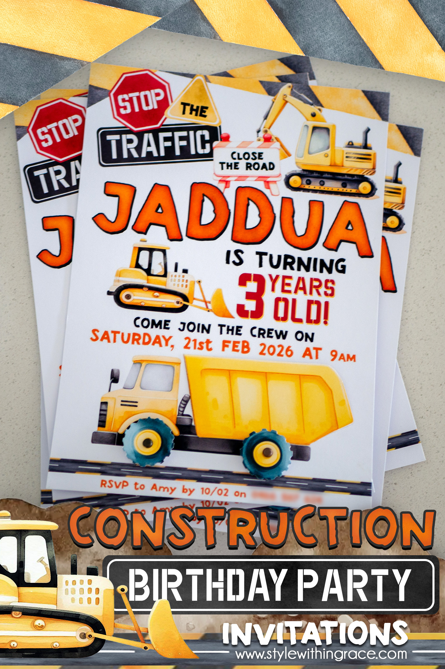 The Ultimate Construction Truck Birthday Party for Kids Construction Truck Birthday Party Invitations Pinterest 01