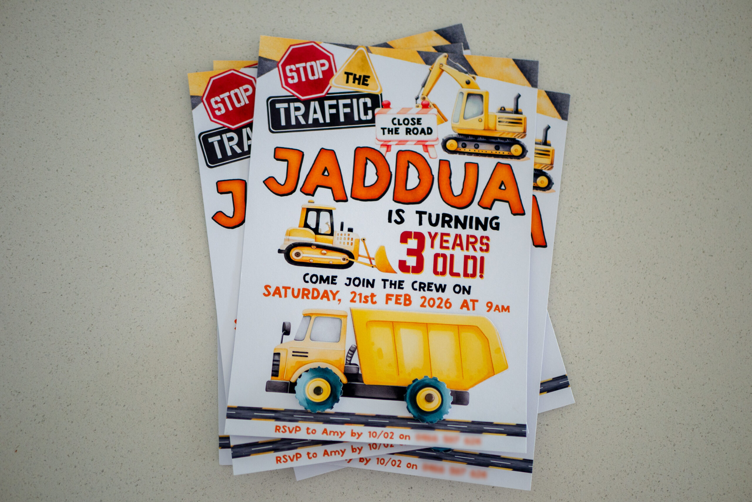The Ultimate Construction Truck Birthday Party for Kids Construction Truck Birthday Party Lift The Flap Invitation Stack