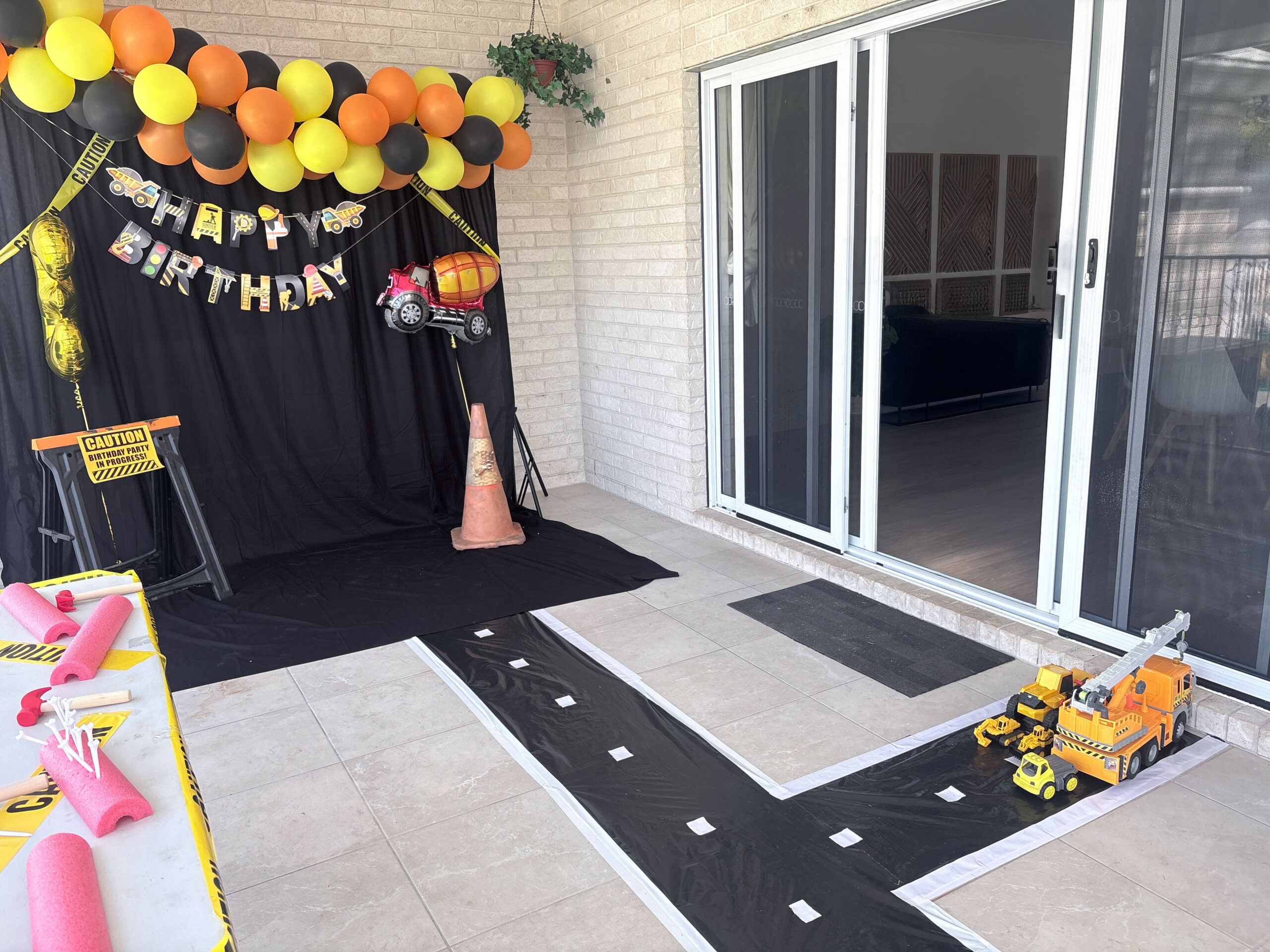 Construction Truck Birthday Party Activities Kids Will Love Construction Truck Birthday Party Photobooth and Mini Roads