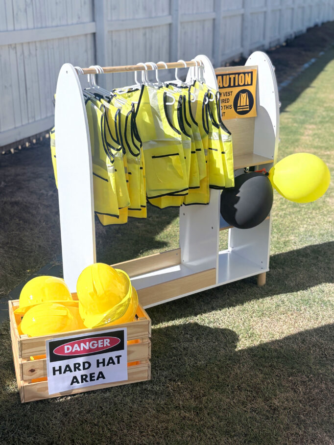 The Ultimate Construction Truck Birthday Party for Kids Construction Birthday Party Safety Vest and Hard Hats Station Wide