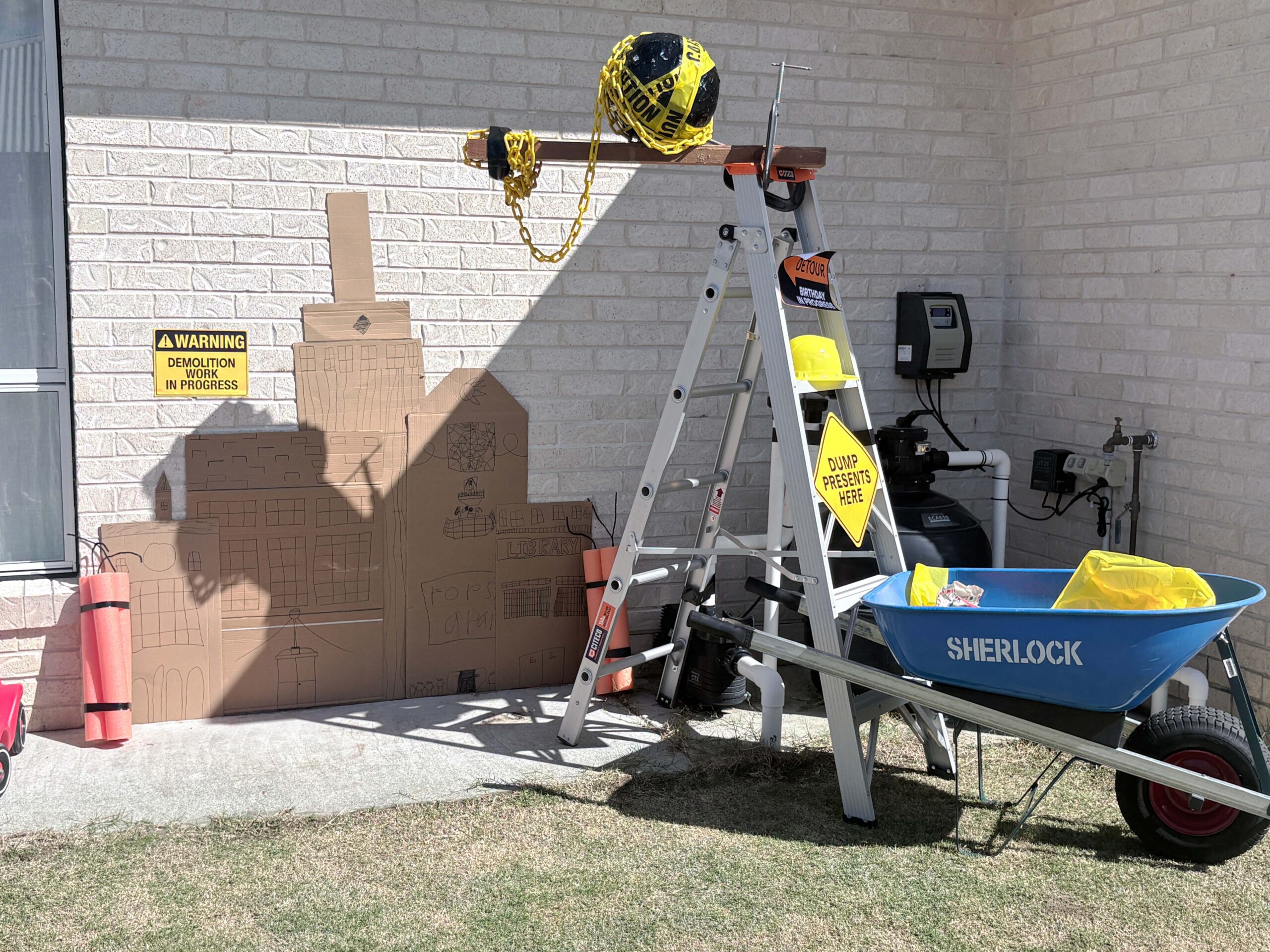 Construction Truck Birthday Party Activities Kids Will Love Demolition Zone Wrecking Ball Pinata