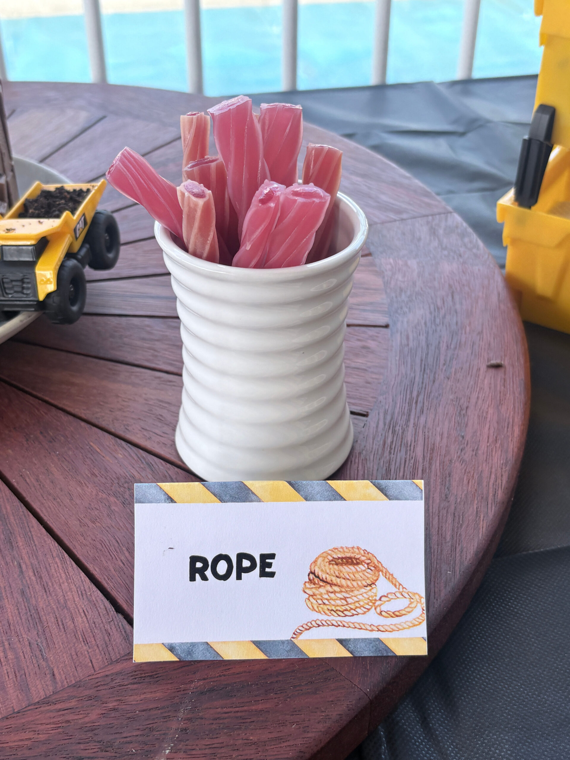 Construction Truck Party Food Ideas Kids Will Love Rope (Lollies)