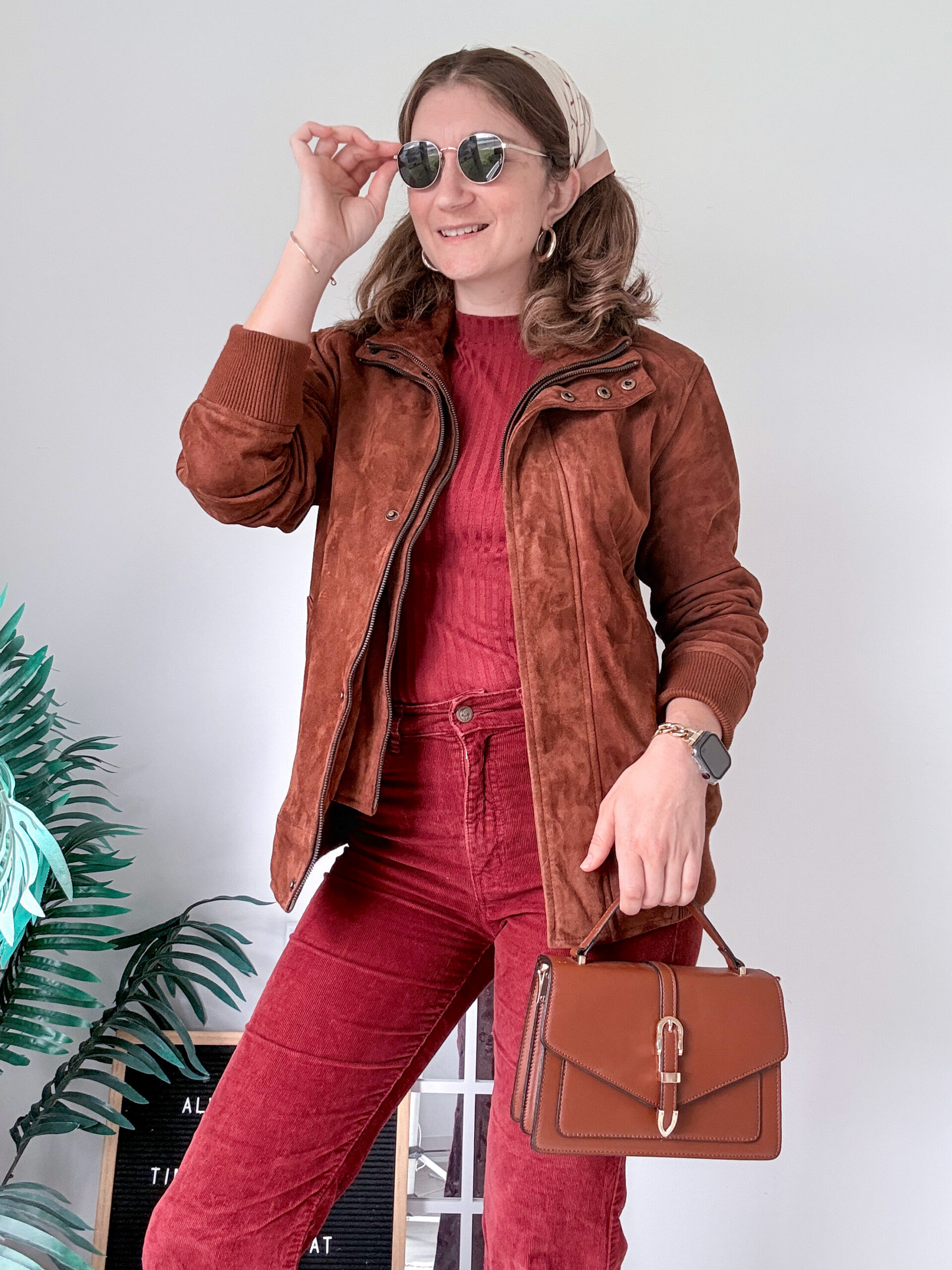 Lester Suede Bomber Jacket Wide Outfit 01-3