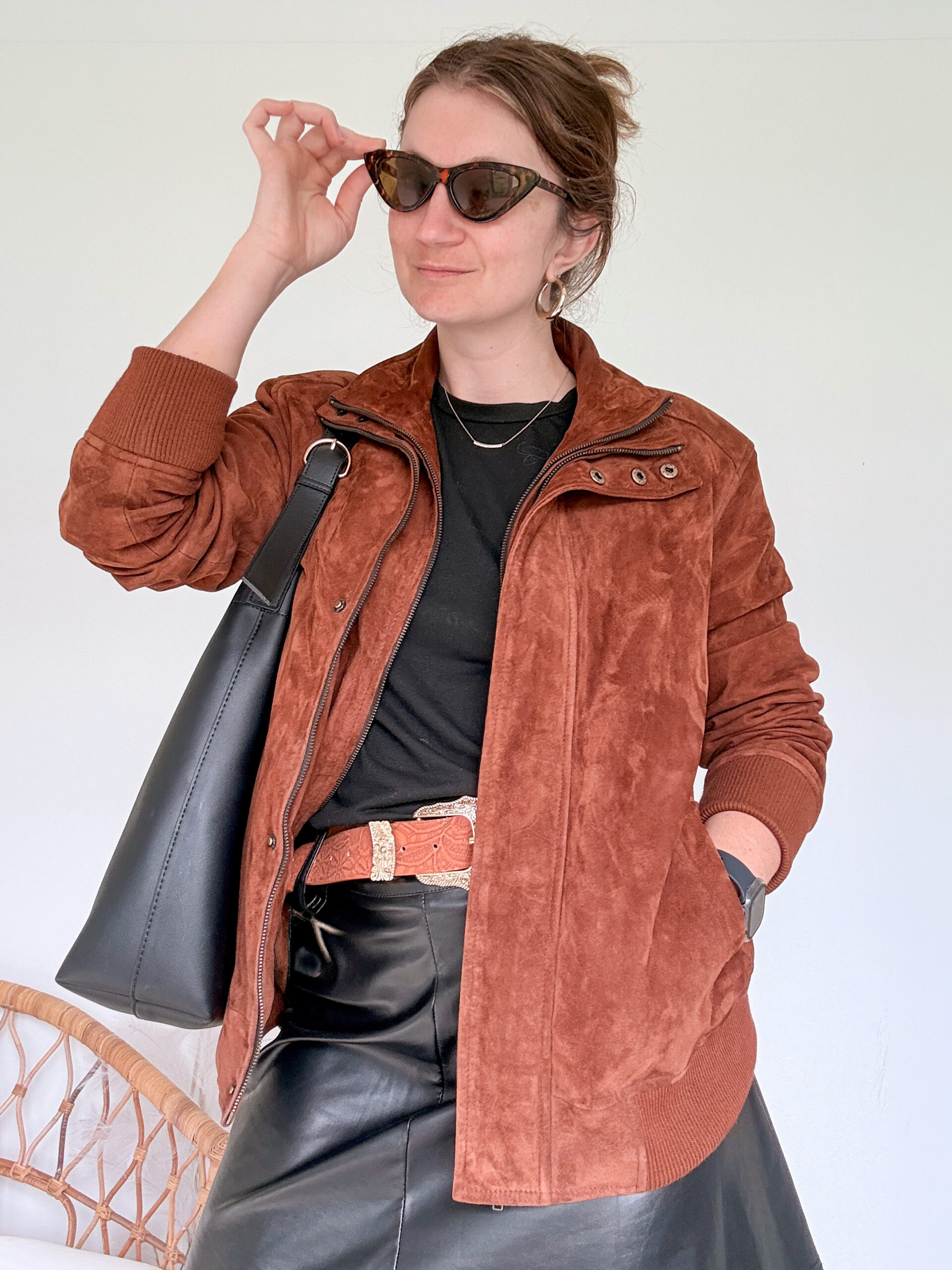 Lester Suede Bomber Jacket Wide Outfit 03