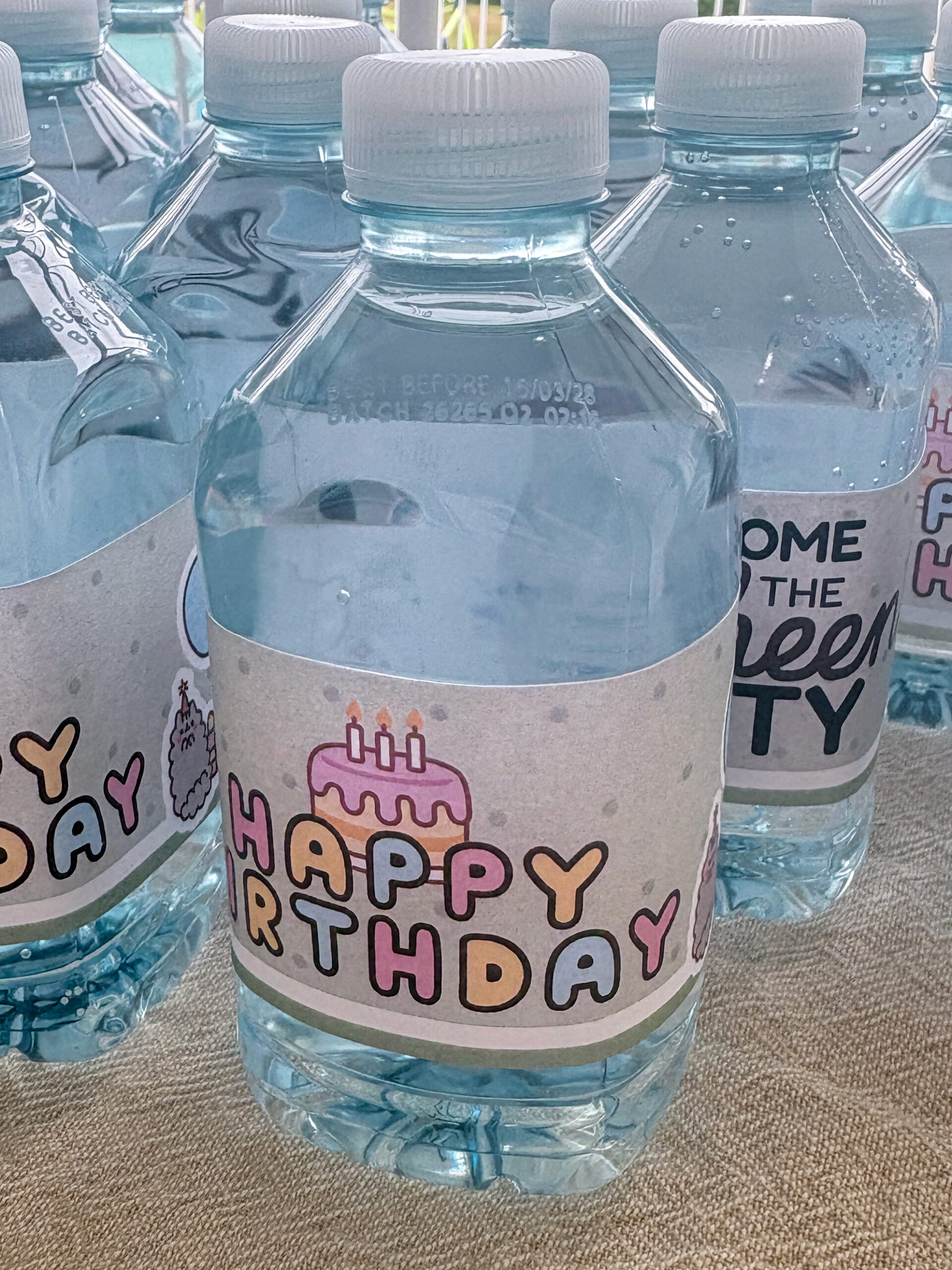 Pusheen Birthday Party Mini Water Bottle Happy Birthday