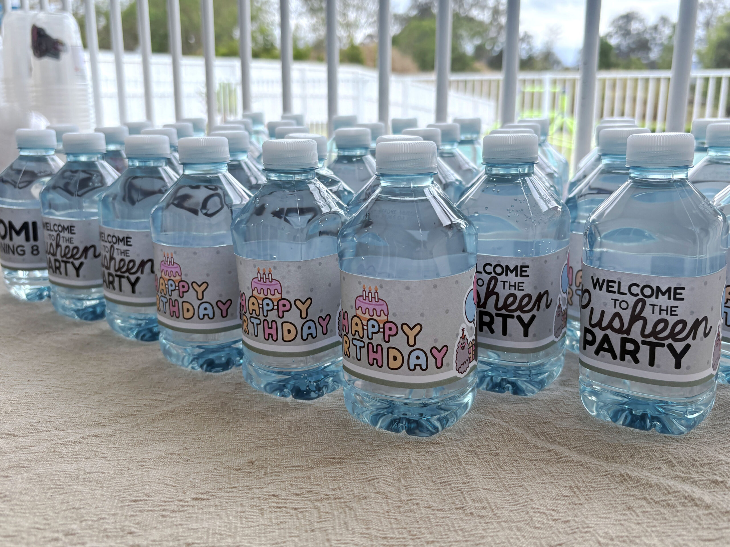 Pusheen Birthday Party Mini Water Bottles 03