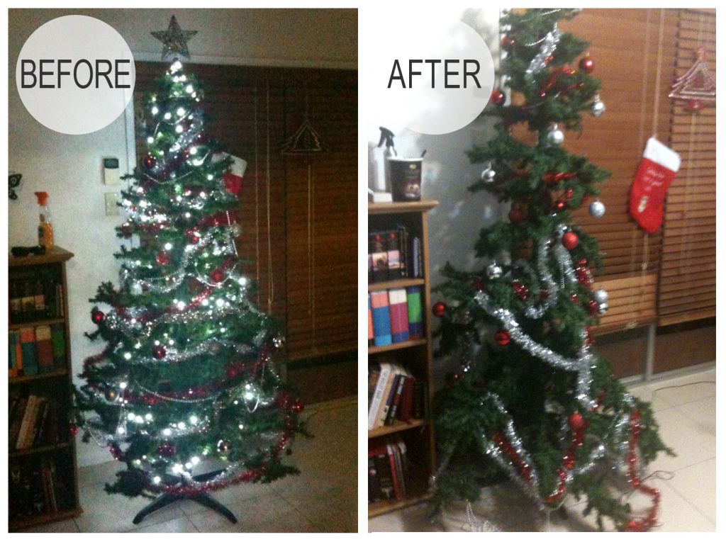 2012 Christmas Tree Before and After