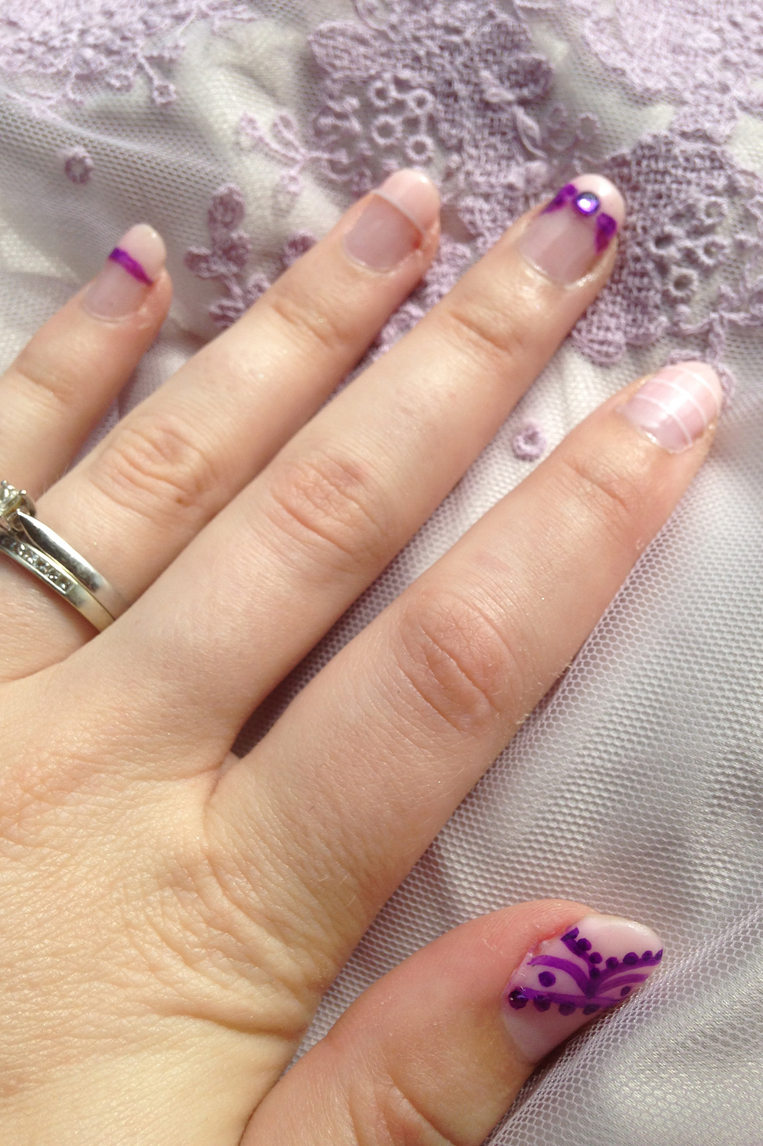 Purple Fake Nails Glitter Designs 3D Artificial Shinning Rhinestone False  Nails Party Wedding Bride Nail Art Tips - Walmart.ca