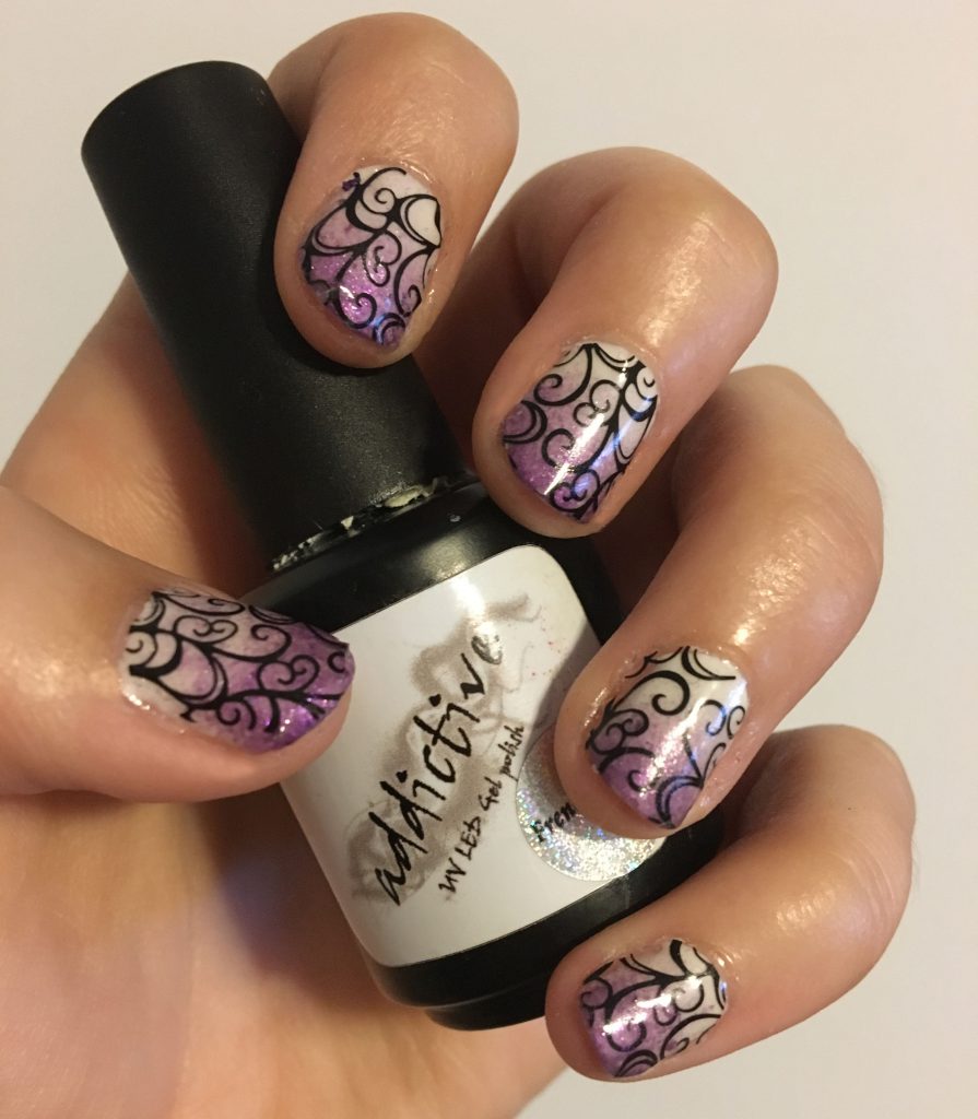 Purple Ombre Swirl Nails 4