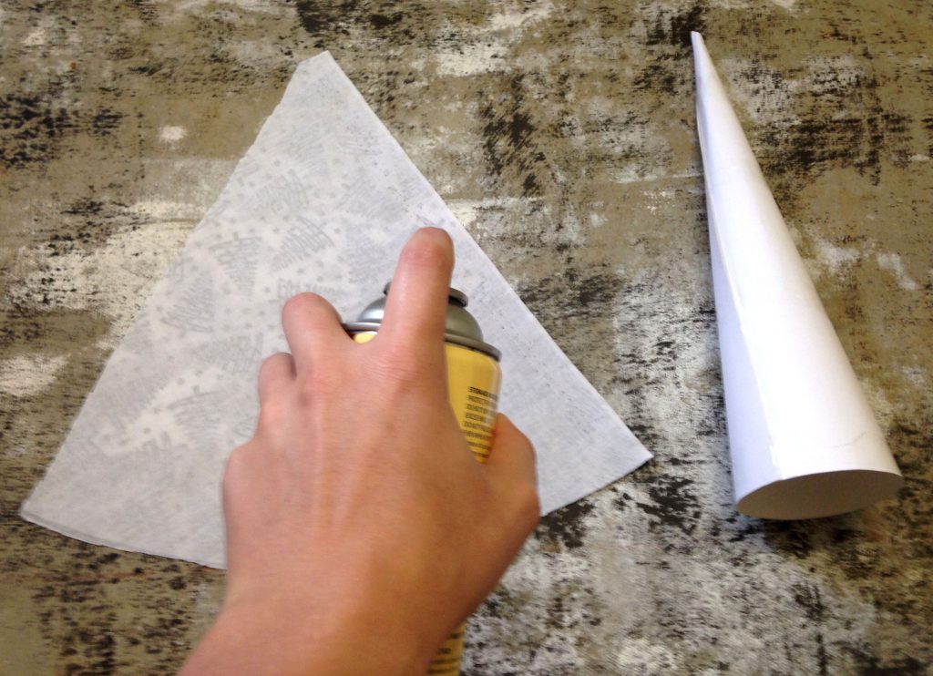 Step 5: Glue Fabric onto cone