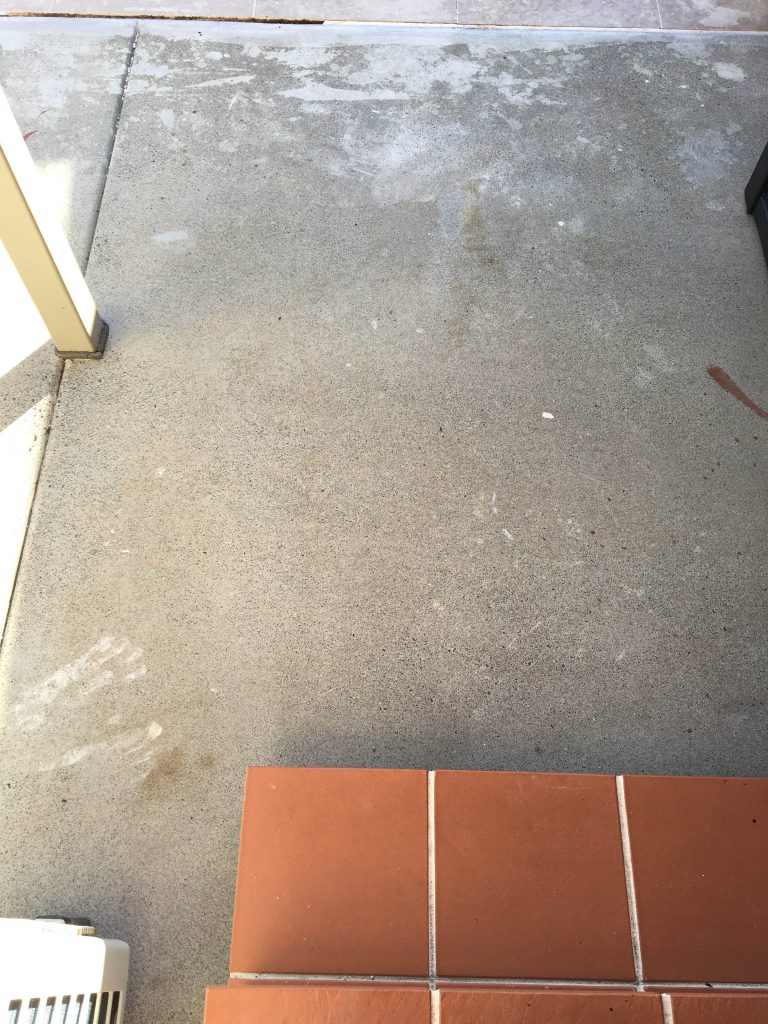 Backyard Makeover Cement Before Steps