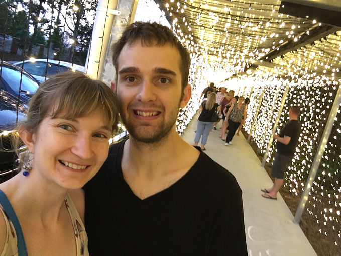 Christmas Tunnel Of Light Selfie