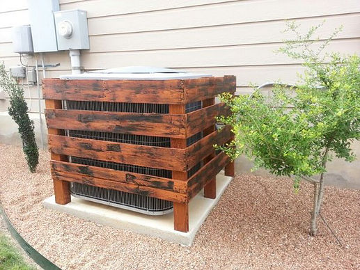 How To Hide An Ugly Outdoor Air Con Unit Pallet Bar Upcycle Diy Style Within Grace - Diy Air Conditioning Unit Covers Outside