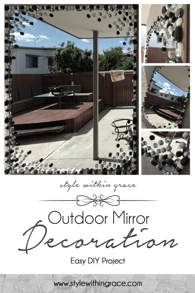 Glass Stone Outdoor Mirror Decoration DIY