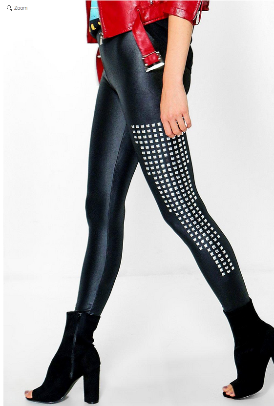 Saffy Wet Look Stud Detail Leggings