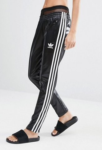 Adidas Three Stripe Wet Look Sweat Pants