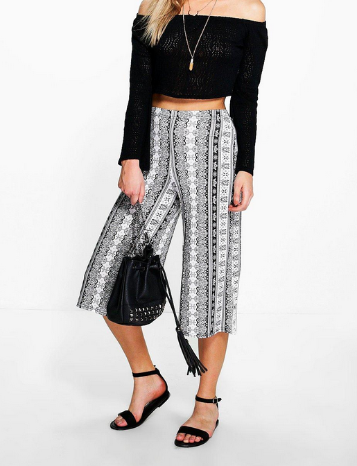 Lolita Paisley Print Jersey Culottes