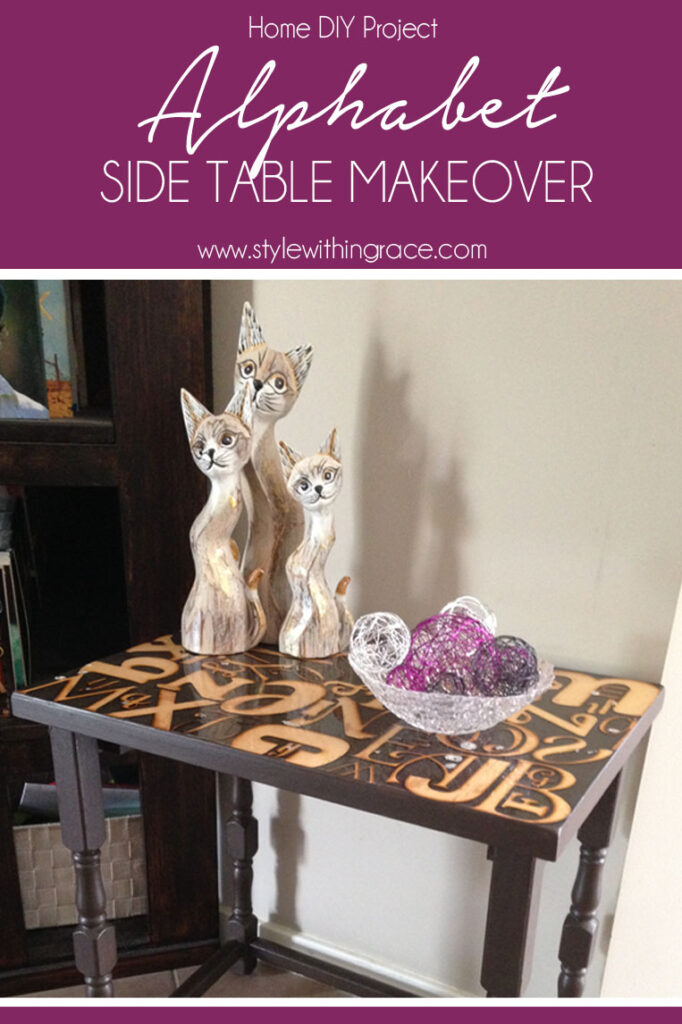 DIY Alphabet Side Table Makeover 2