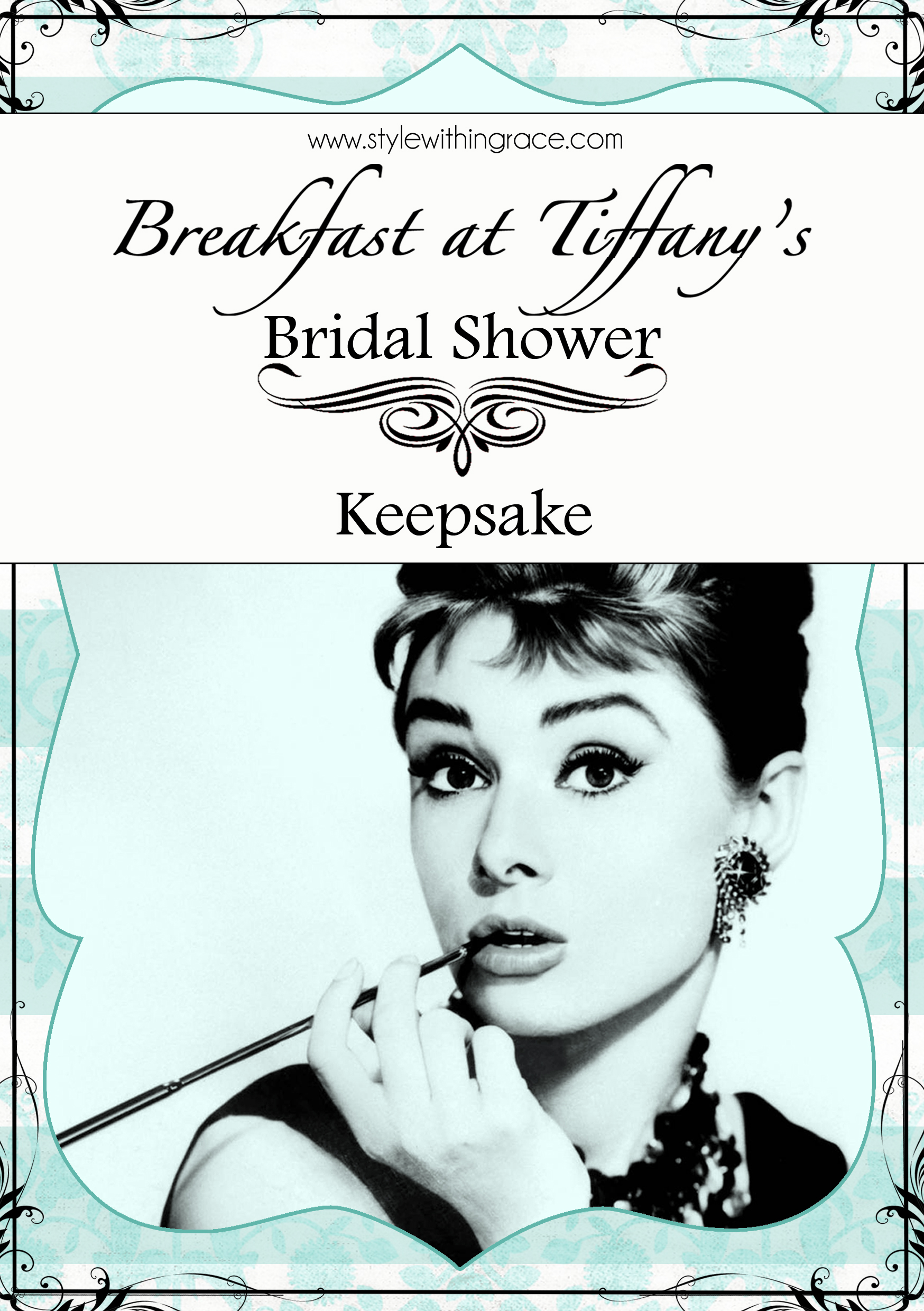 Breakfast at Tiffany's Bridal Shower Keepsake