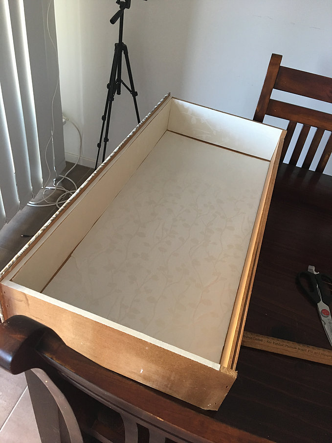 Lace Drawer Makeover DIY Lining 3