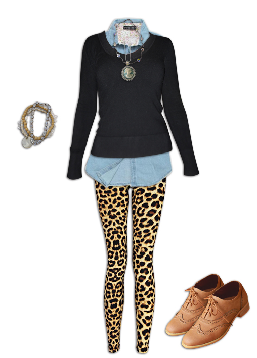 Leopard Print Leggings Casual Cool Outfit