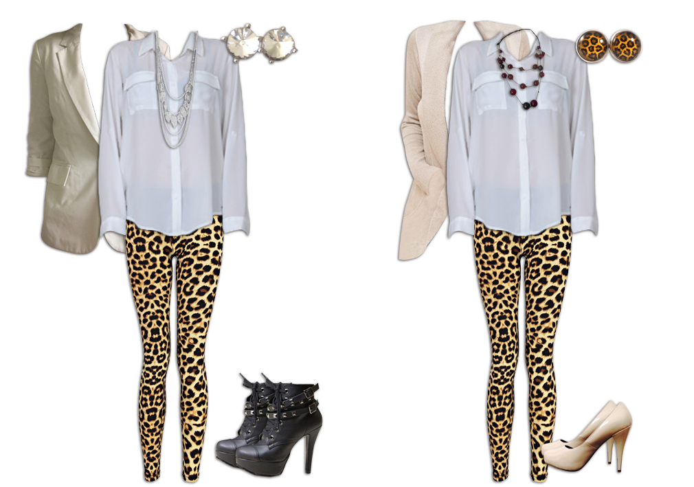 Leopard Print Leggings and Neutrals Outfits 2