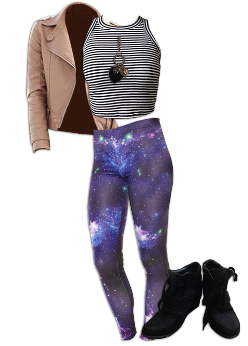 Outfit with Galaxy Leggings, Jacket - Factorie Galaxy leggi…