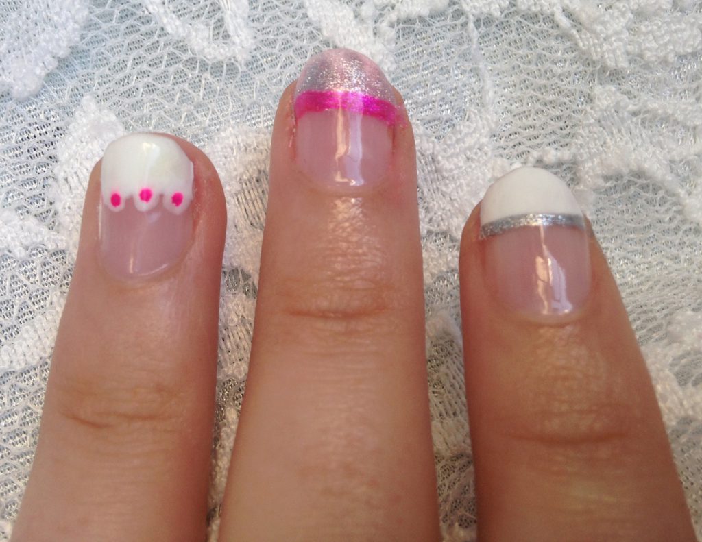 Pink and Silver French Tip Nails 2