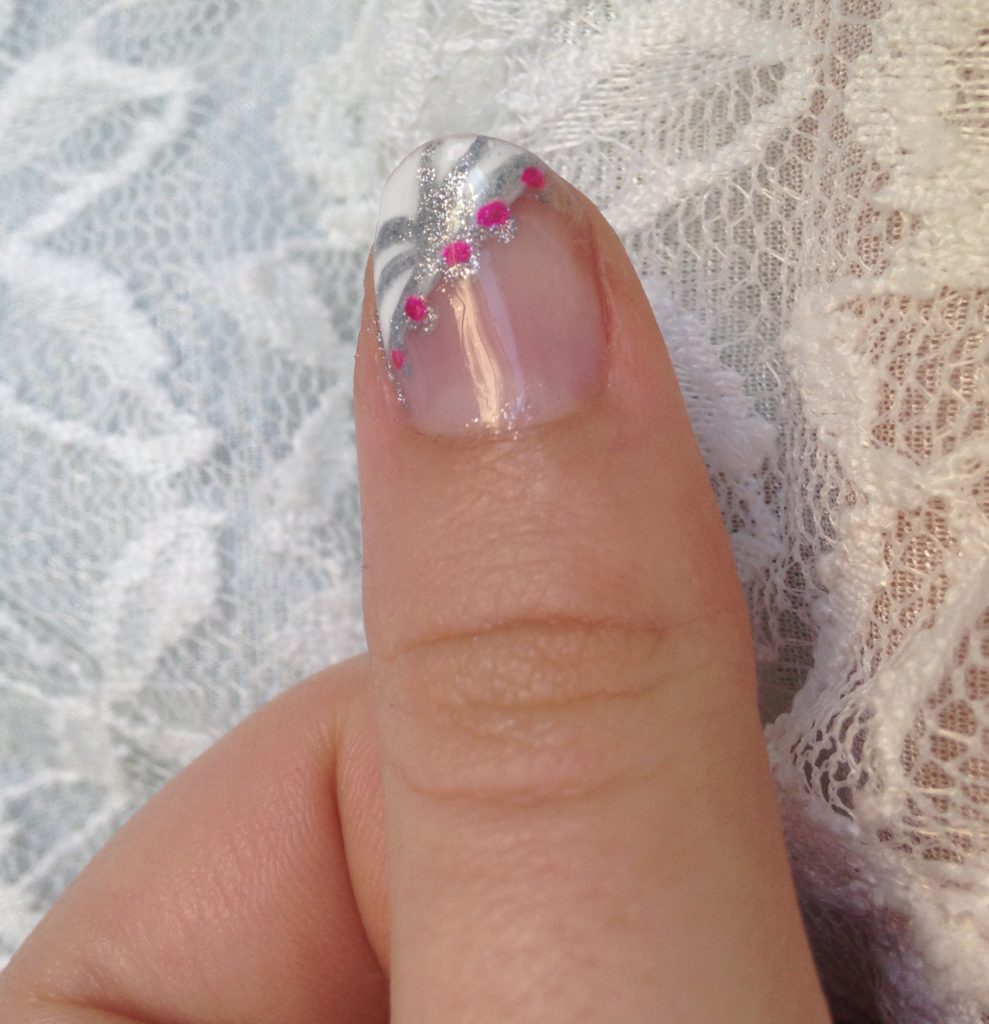 Pink and Silver French Tip Nails 3