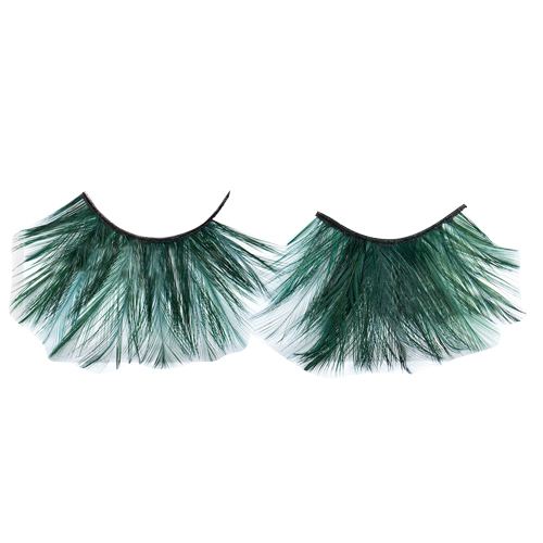 Green Feather Eyelashes