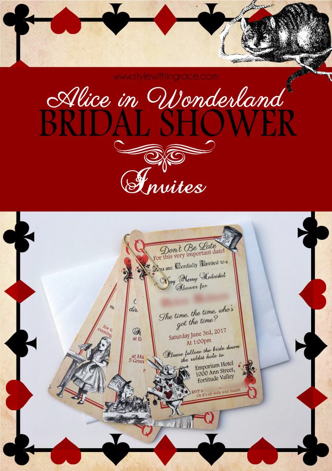 Alice In Wonderland Bridal Shower Invites