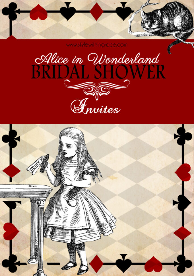 Alice In Wonderland Bridal Shower Invites - Style Within Grace