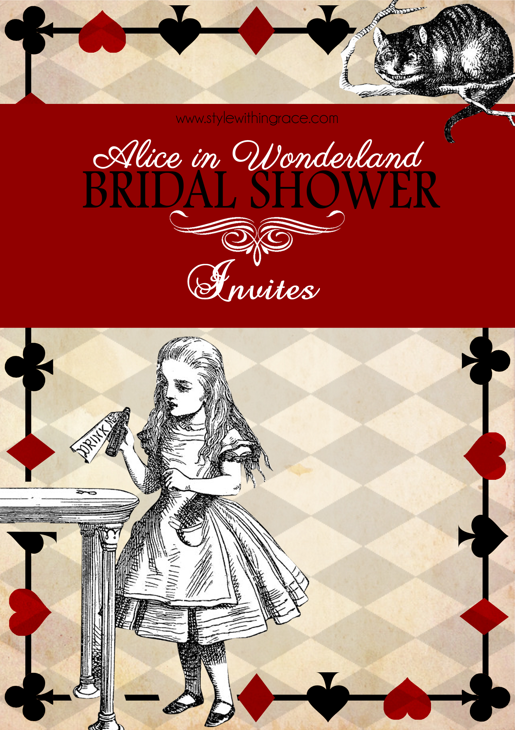 Alice In WonderlandBridal Shower Invites