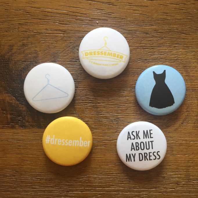 Dressember Pins Ask me About my Dress