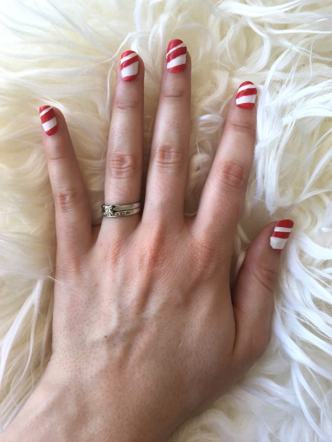 Christmas Candy Cane Nails 7