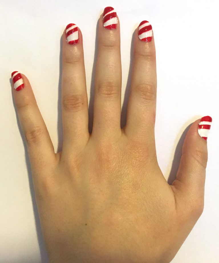 Christmas Candy Cane Nails - Style Within Grace