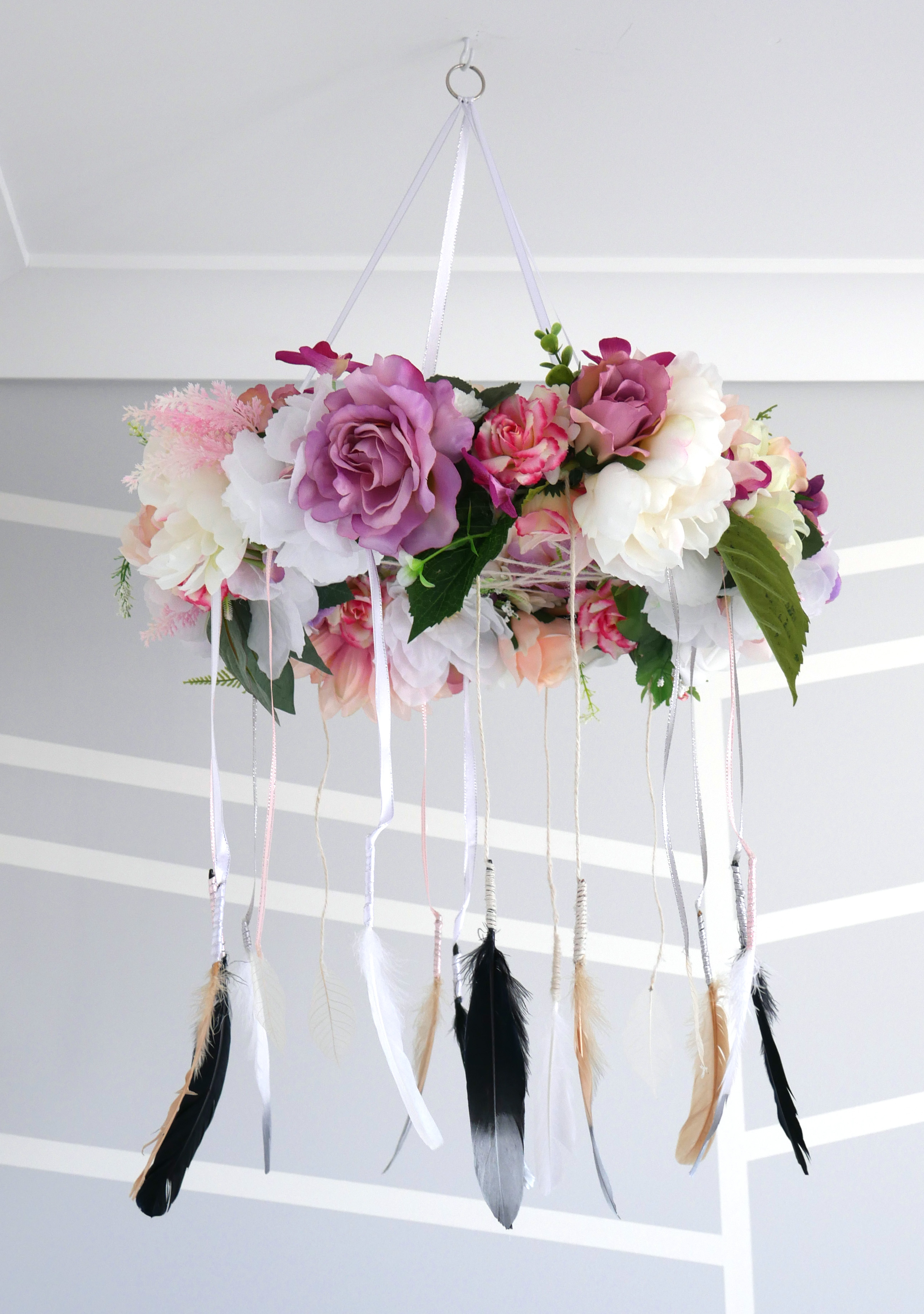 DIY Floral Dream Catcher Baby Mobile 1