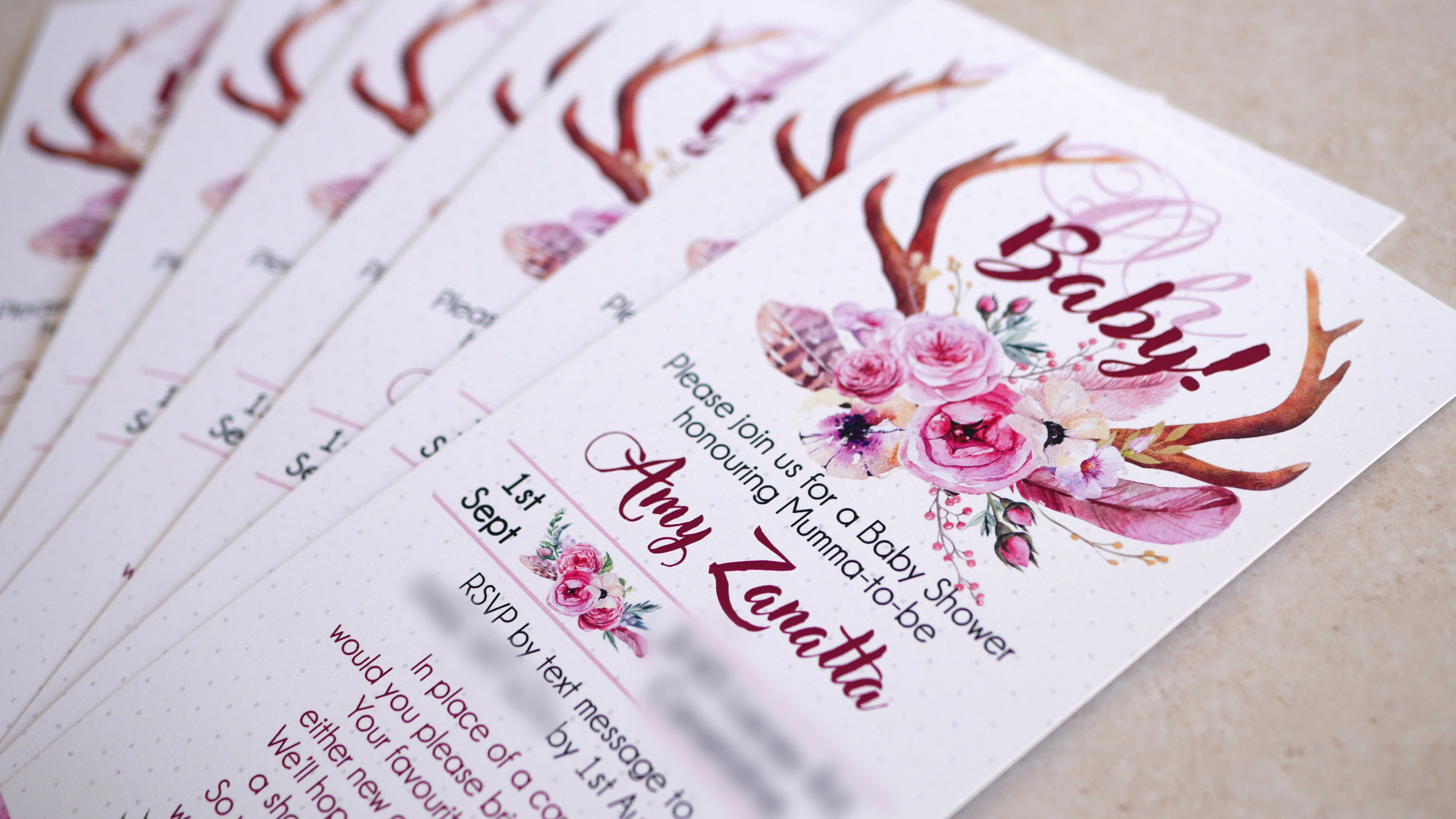 Oh Baby Spring Floral Baby Shower Invites