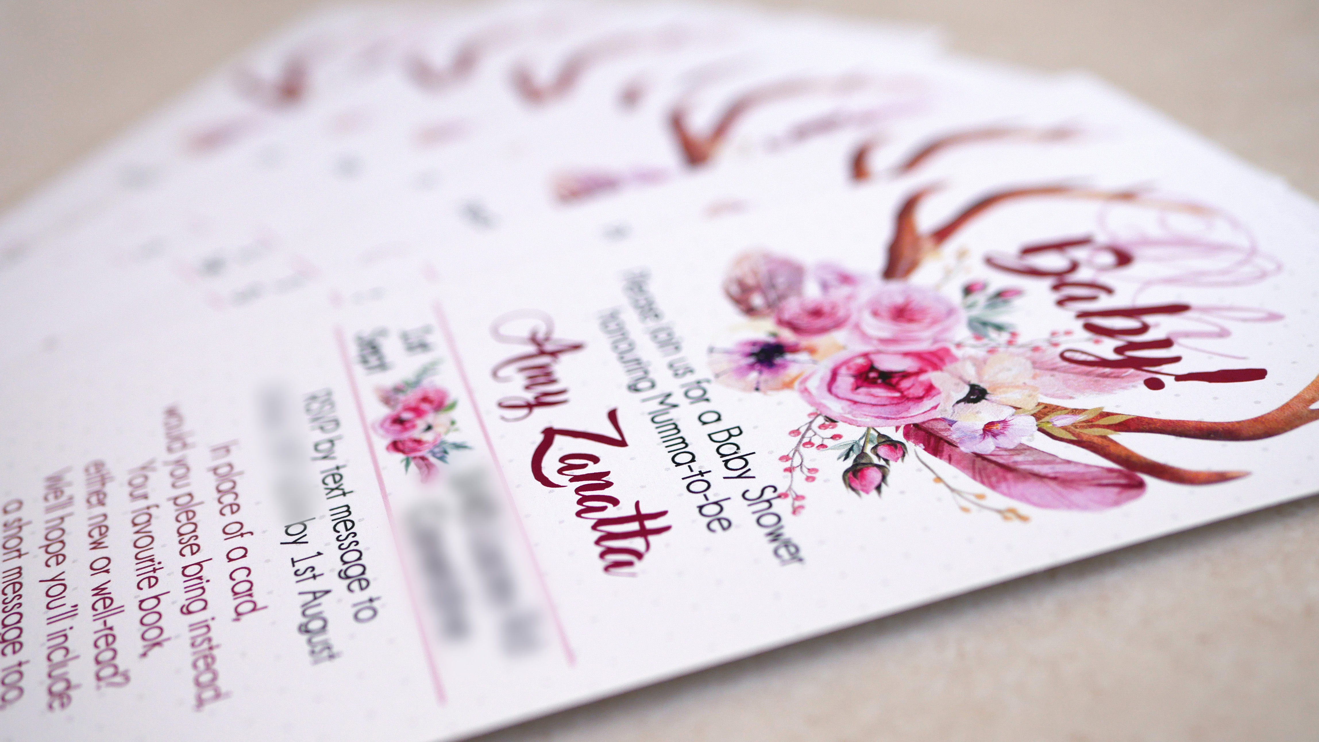 Oh Baby Spring Floral Baby Shower Invites