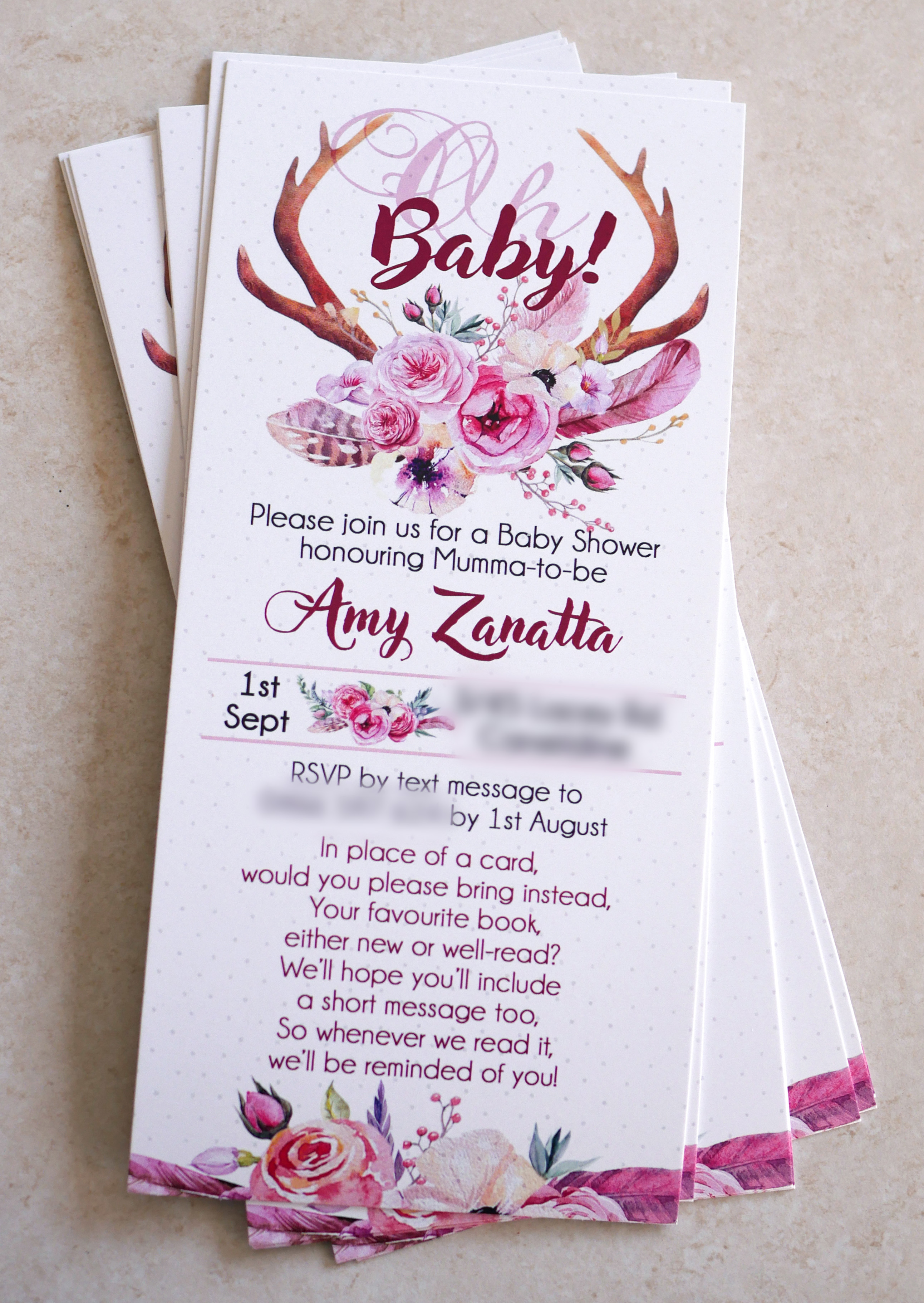 Oh Baby Spring Floral Baby Shower Invites