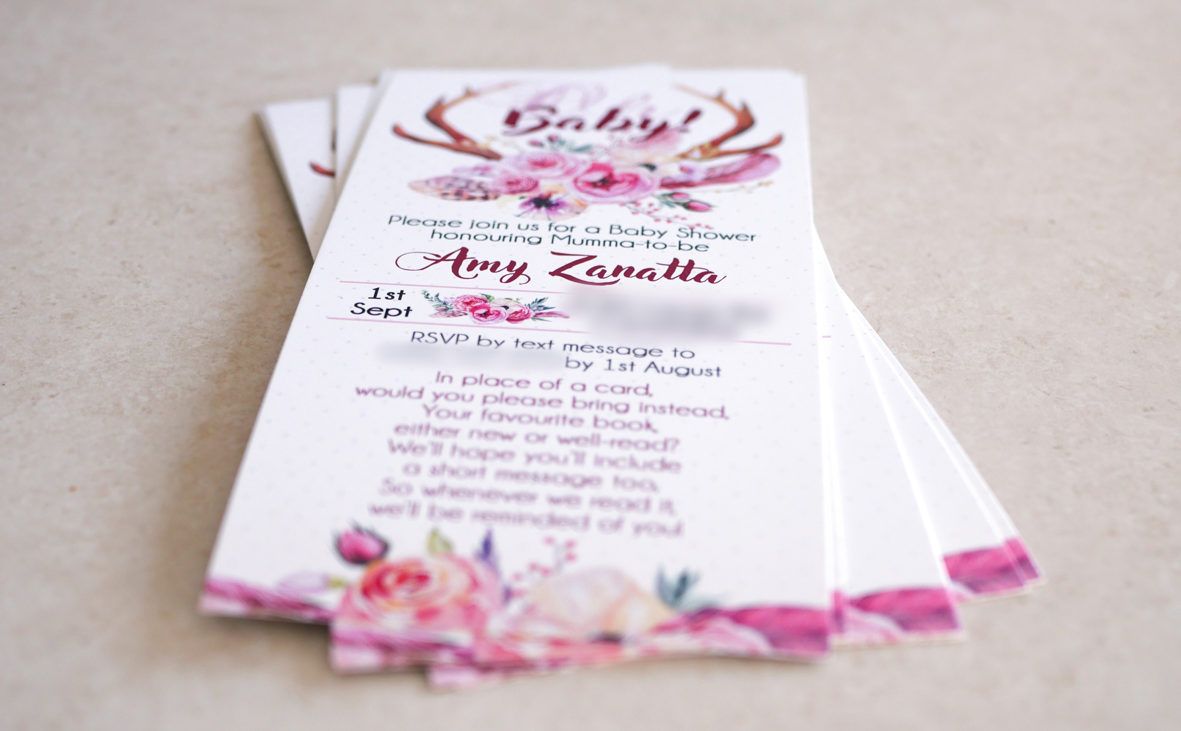 Oh Baby Spring Floral Baby Shower Invites