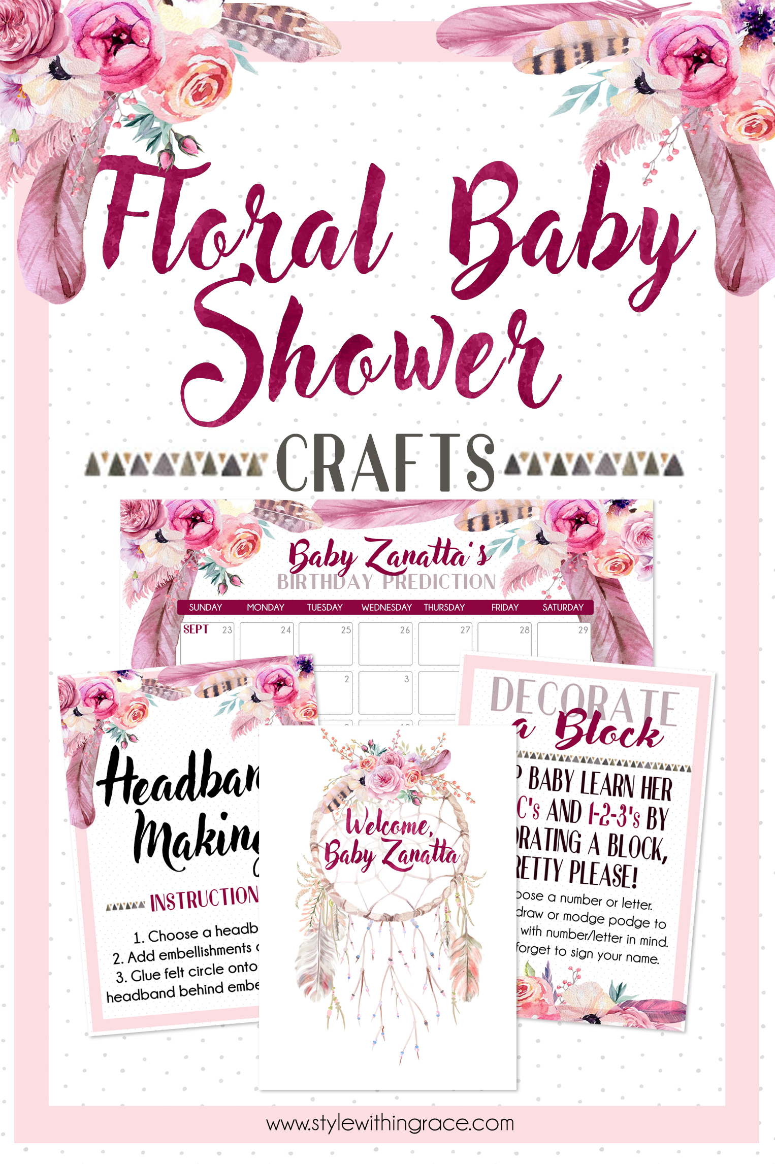 Floral Baby Shower Pinterest Graphic - Crafts