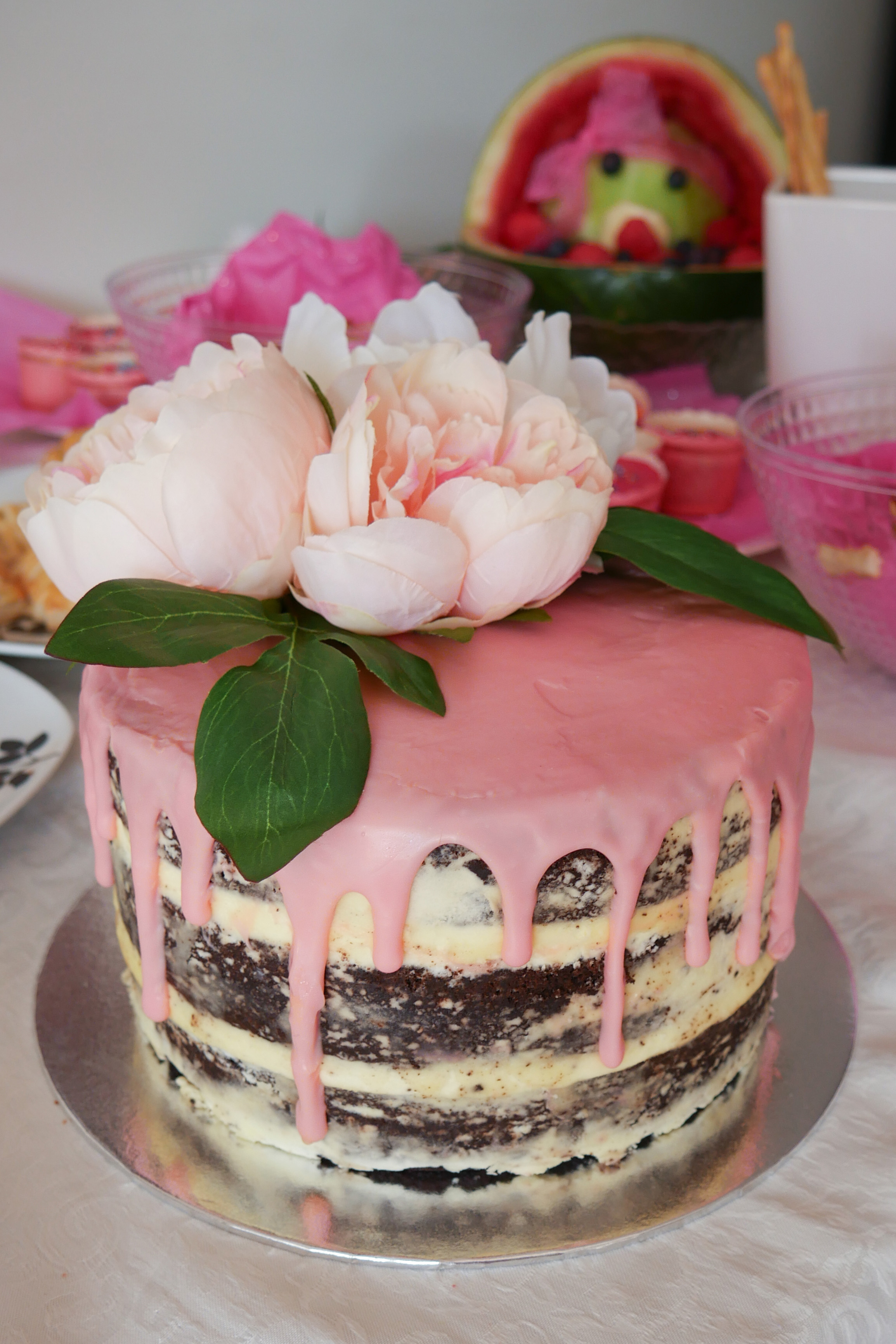 Naked Floral Drip Baby Shower Cake 2