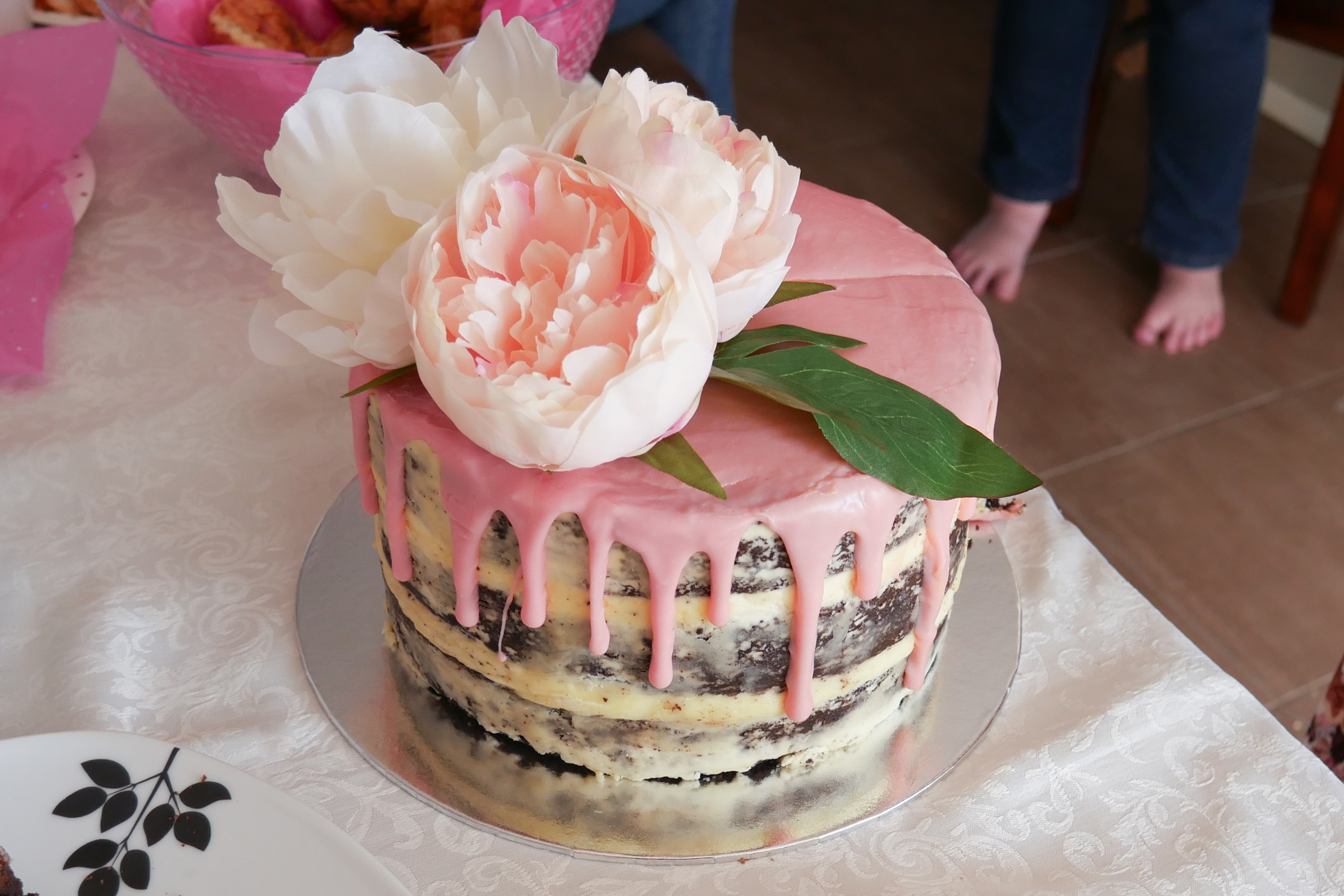 Naked Floral Drip Baby Shower Cake 4