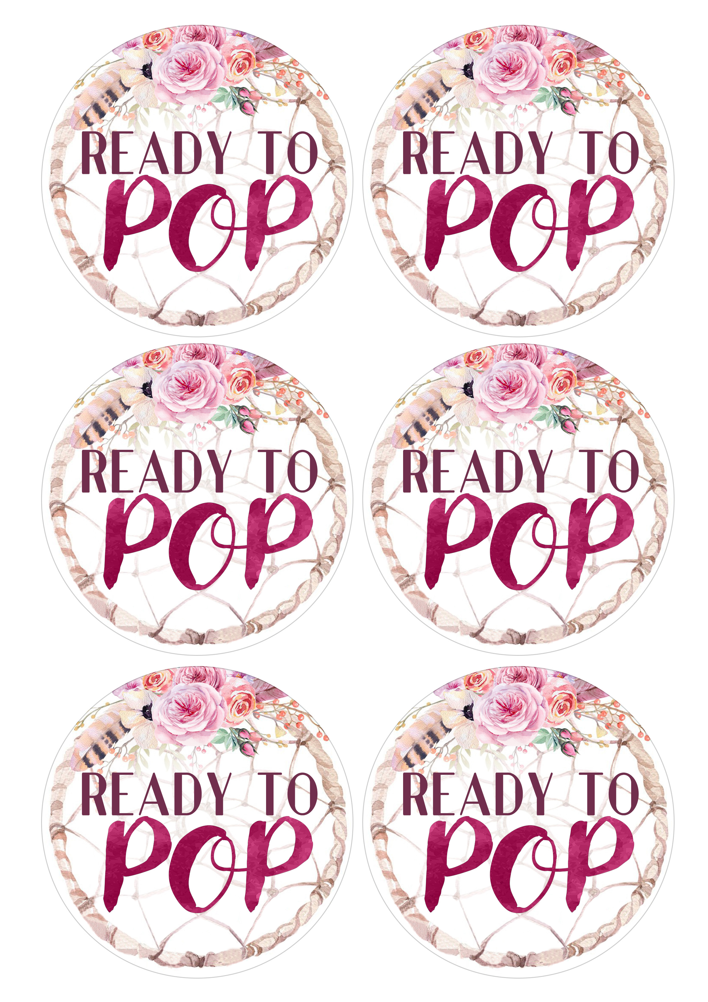 Ready to Pop Baby Shower Popcorn Labels