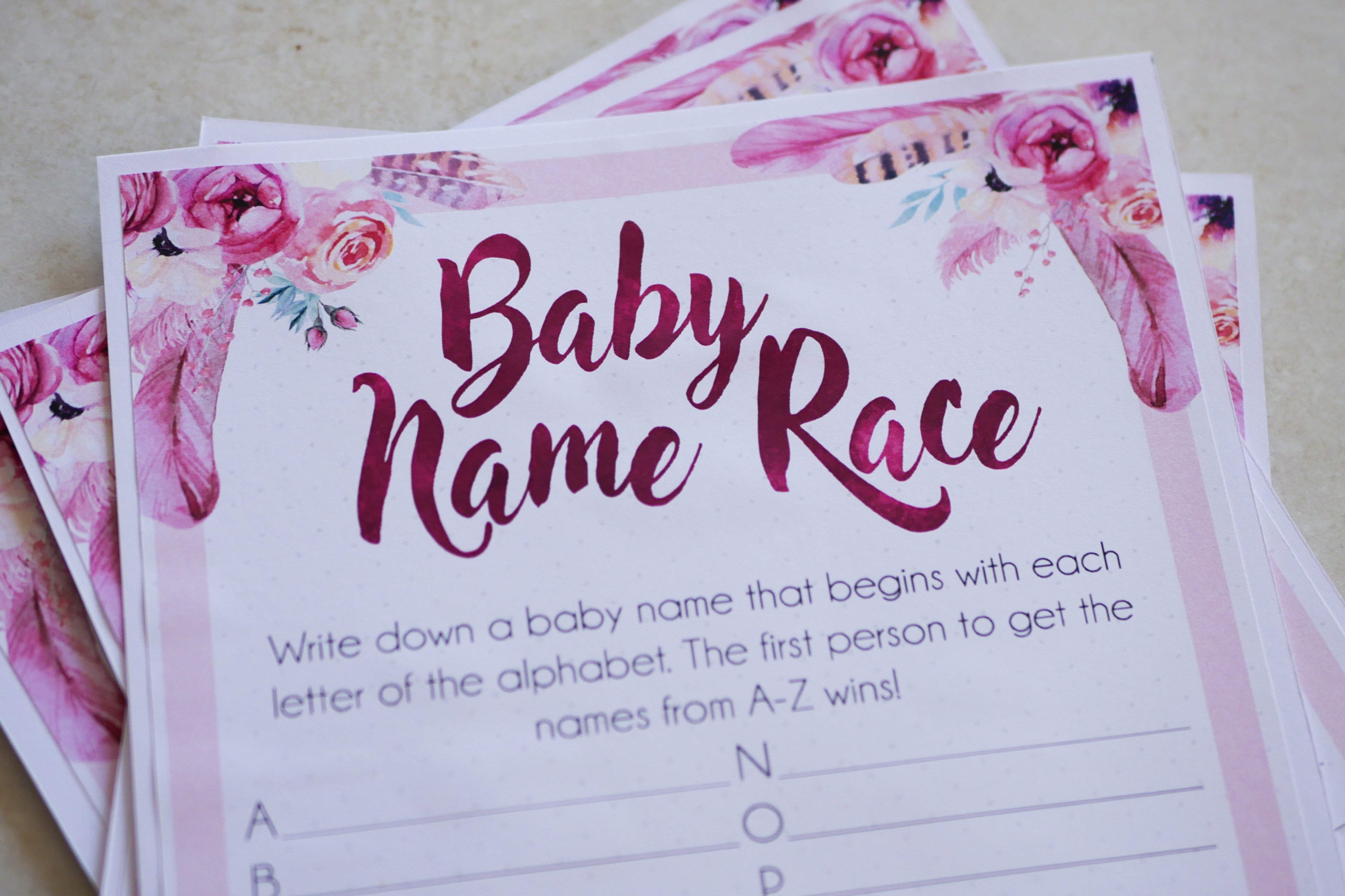 Baby Name Race Game 1