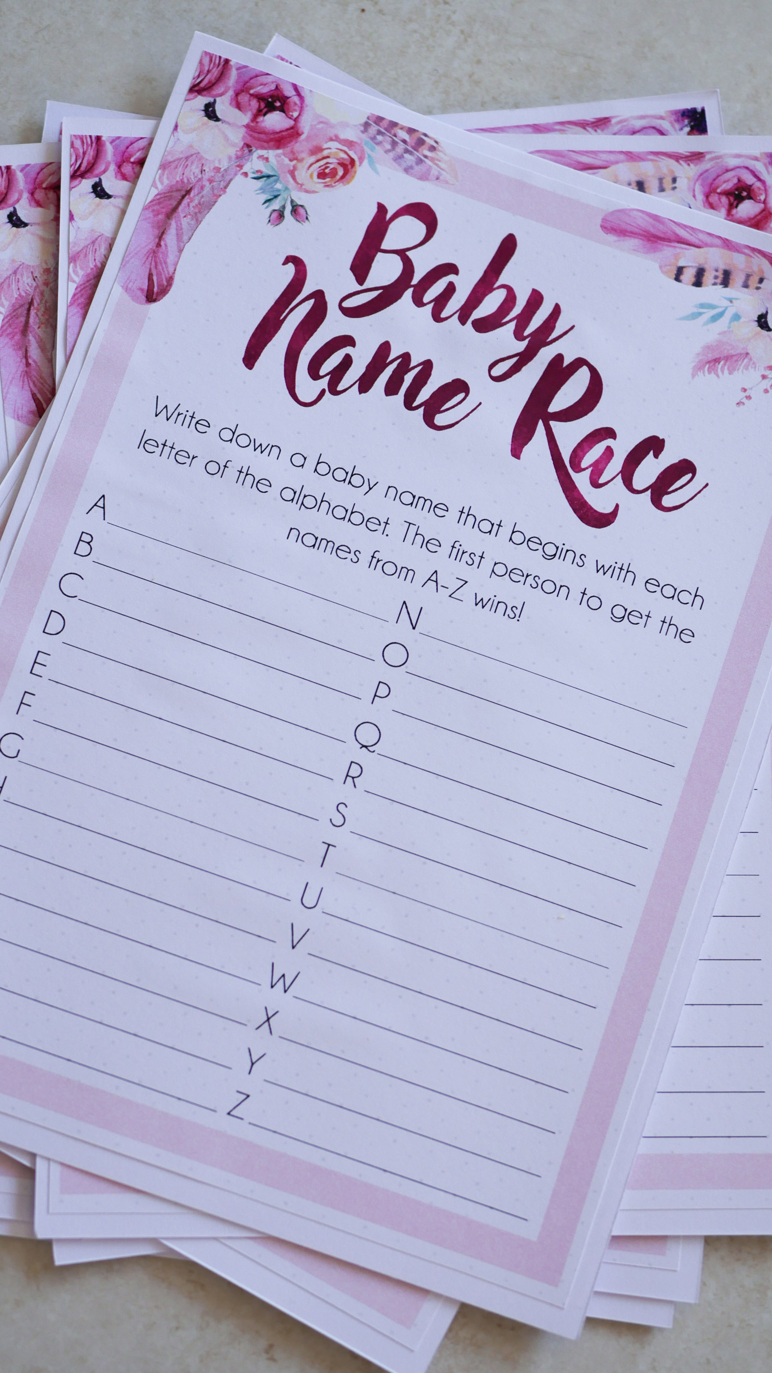 Baby Name Race Game 3