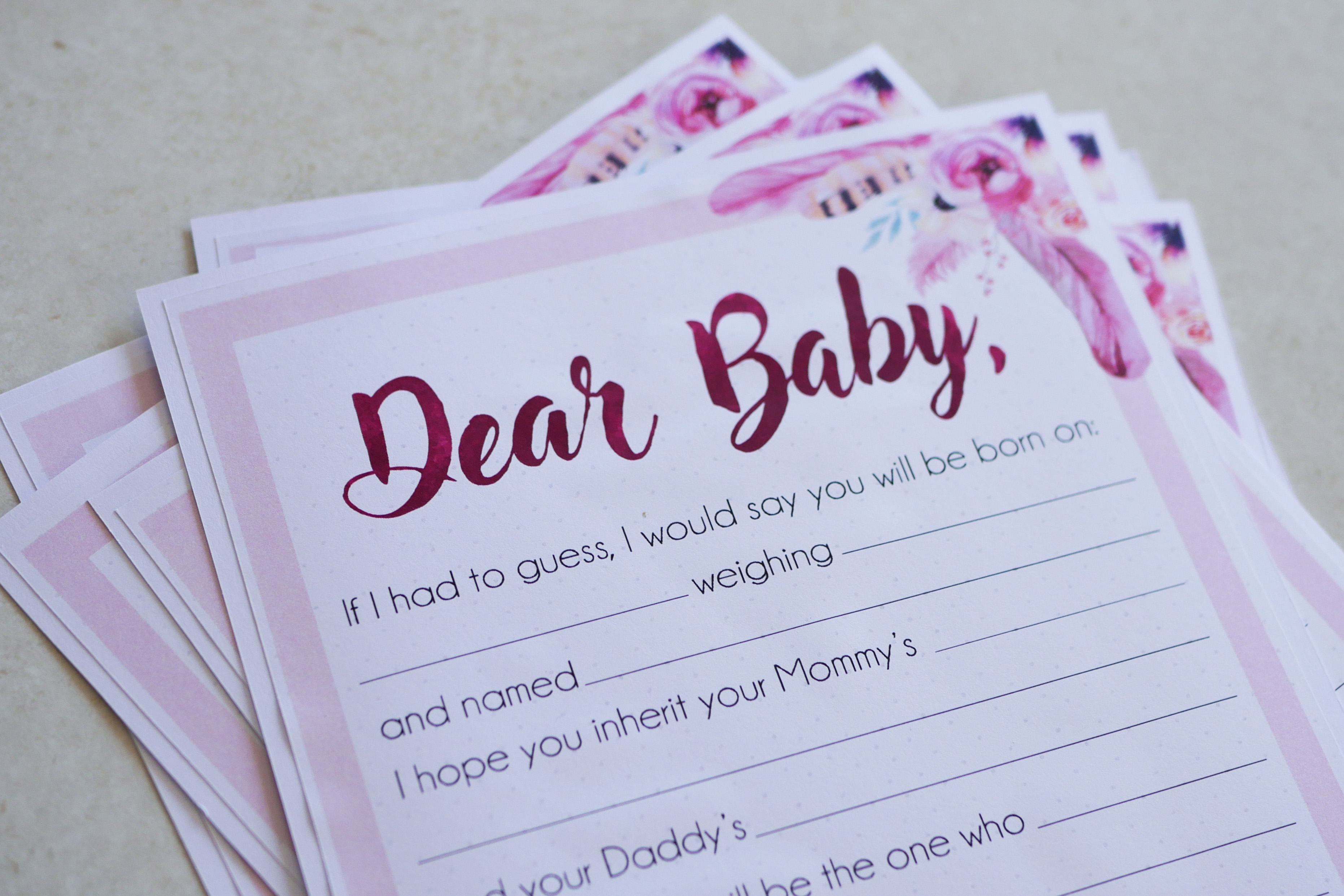 Dear Baby Prediction Sheet 2